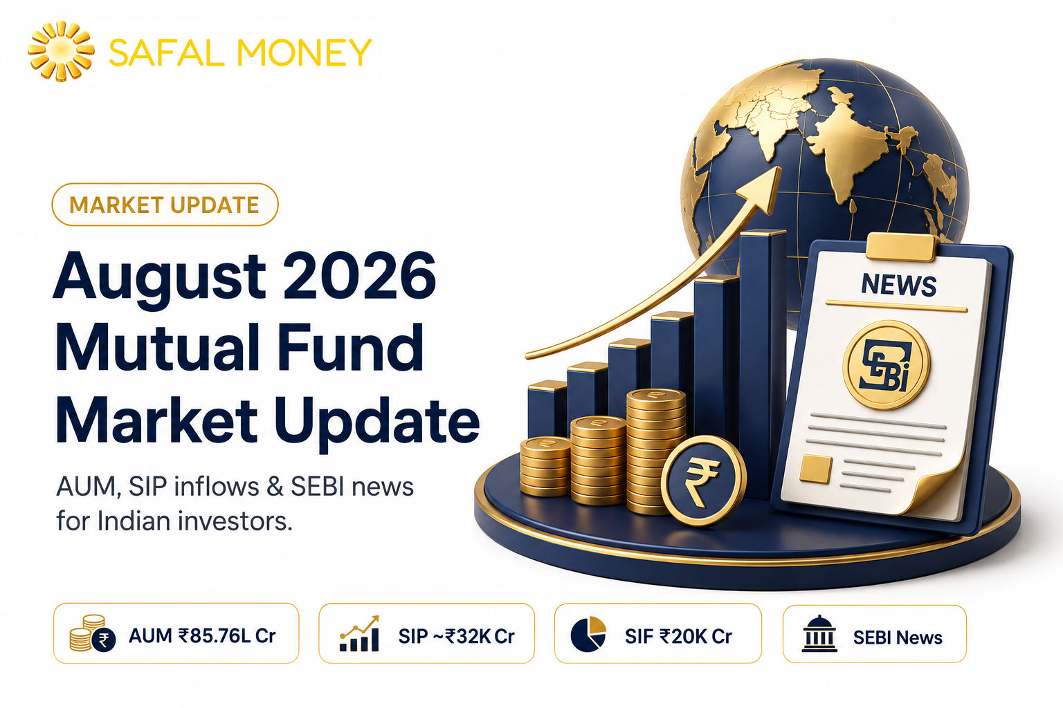 August 2026 Mutual Fund Market Update - AUM, SIP inflows and SEBI news for Indian investors