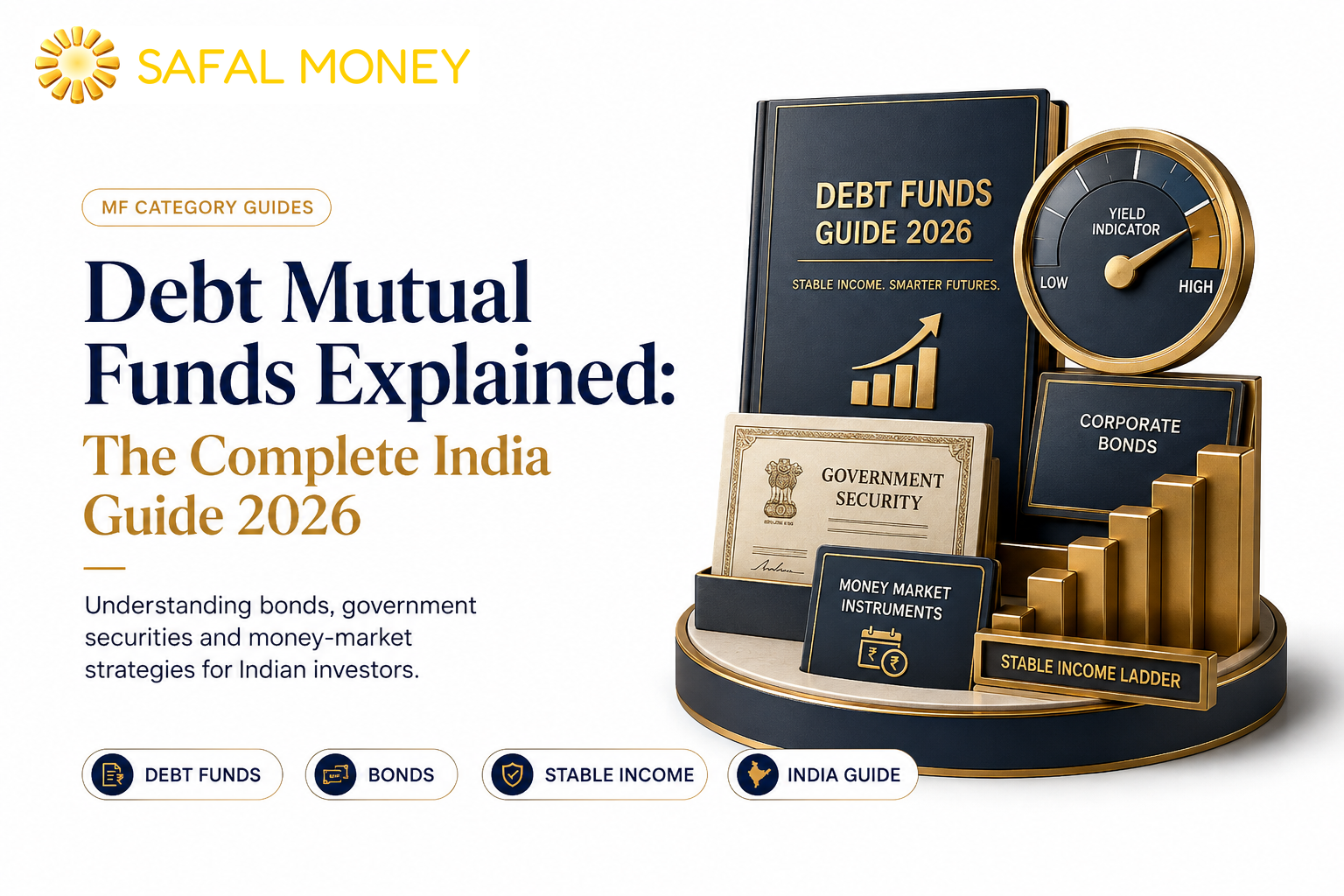 Debt Mutual Funds Explained - The Complete India Guide 2026, covering bonds, government securities, and money-market strategies