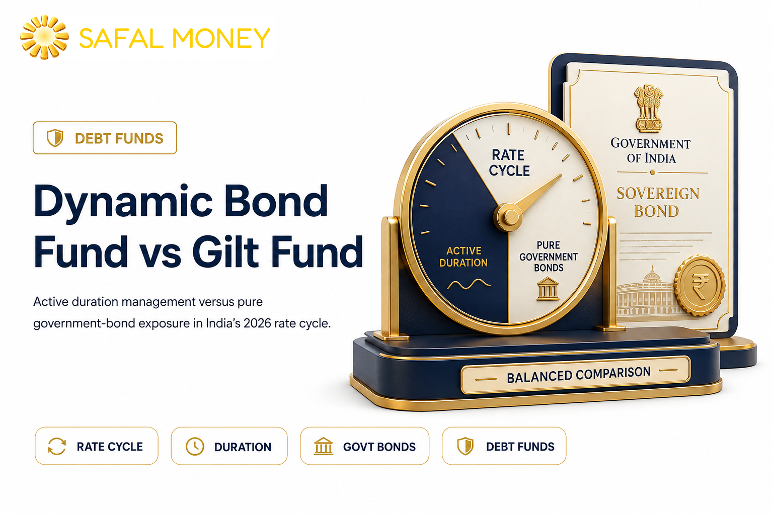 Dynamic Bond Fund vs Gilt Fund - Active duration management versus pure government-bond exposure in India's 2026 rate cycle